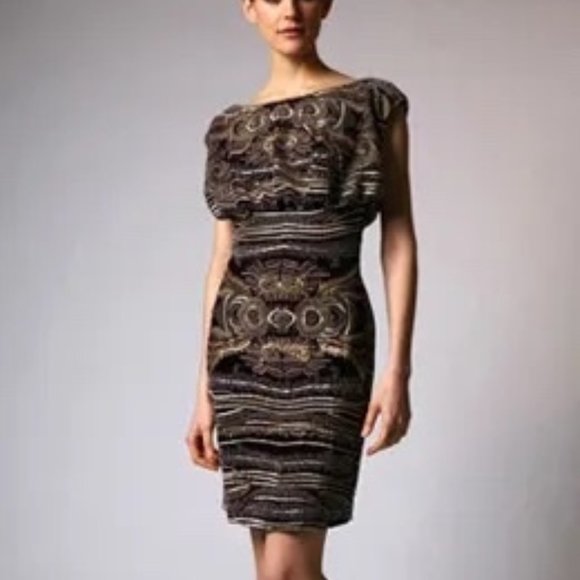 NAEEM KHAN Pre Fall 2010 Beaded Velvet Cocktail Dress - Picture 4 of 13
